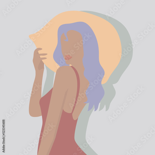 model with hat