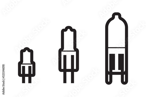 Led lamp icon energy economy technology. Electric bulb power modern innovation. Smart home vector sign.