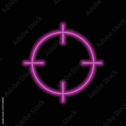 Wallpaper Mural Aim simple icon vector. Flat design. Purple neon on black background.ai Torontodigital.ca