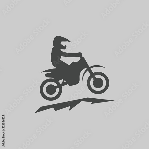 Motocross logo icon design flat vector modern illustrations