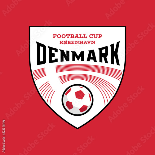 Sport championship logo. Football cup of Denmark.