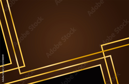 Abstract brown background with golden lines. 