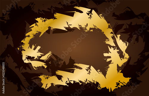Abstract rough golden with rough brown background.