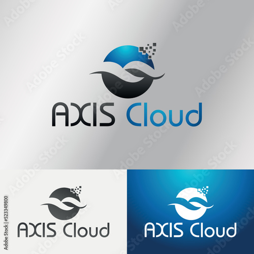 Cloud computing icon vector logo design template.