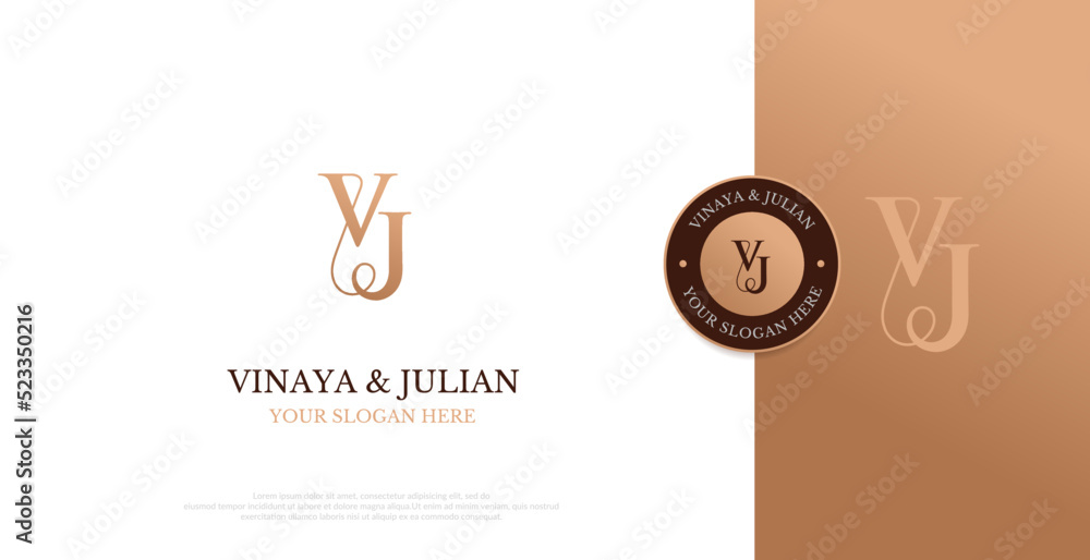 Initial VJ Logo Design Vector
