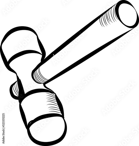 Nail Hammer doodle-style vector illustration 
