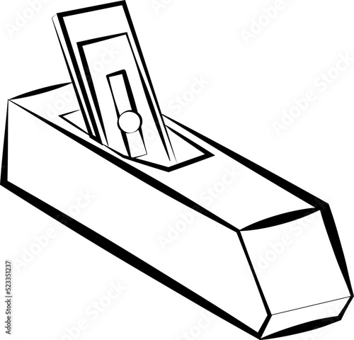 manual Wood Planer Icon, doodle style vector line art sketch