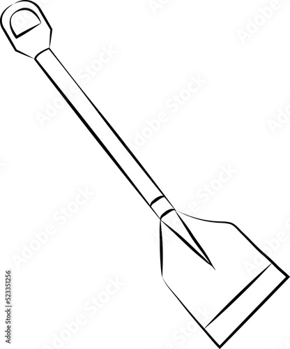 Masonry spade or shawel isolated in white background doodle style illustration hand drawn vector art
