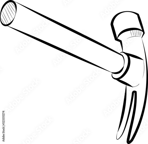 sledge Hammer  carpenter tool isolated in white background doodle style vector illustration
