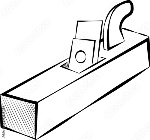 manual Wood Planer Icon, doodle style vector line art sketch
