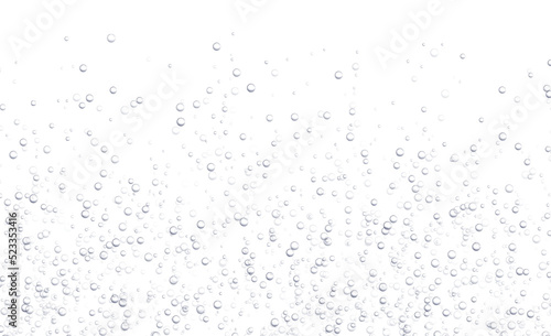 Underwater fizzing bubbles, soda or champagne carbonated drink, sparkling water isolated on white background. Effervescent drink. Aquarium, sea, ocean bubbles vector .