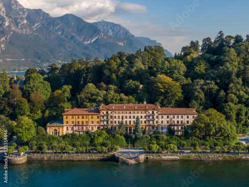 Aerial view of the abandoned hotel Gran Bretagne in Bellagio