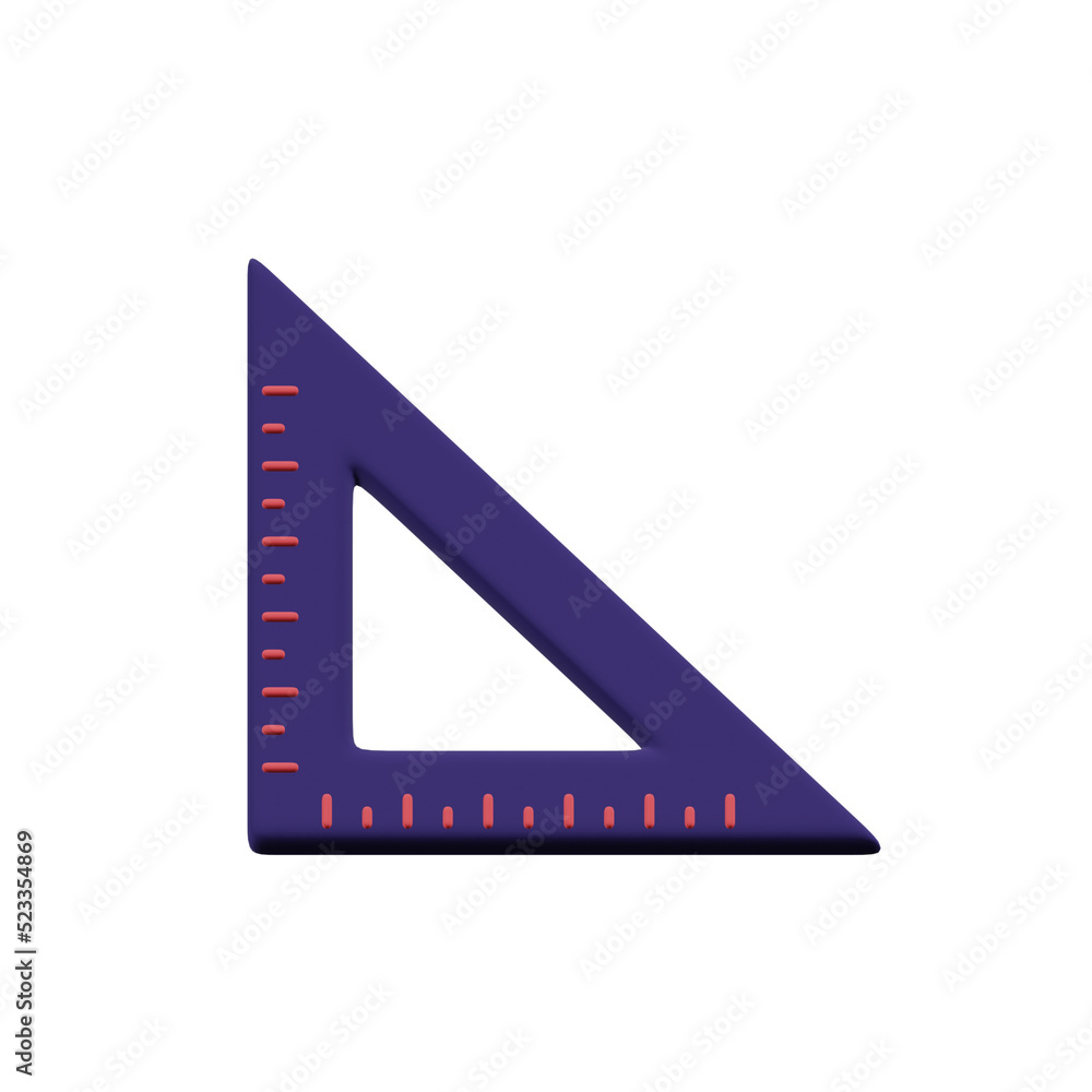 Triangle Ruler Education 3D Illustrations