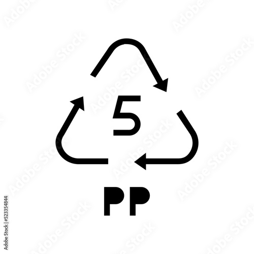 pp recycling plastic product glyph icon vector. pp recycling plastic product sign. isolated symbol illustration