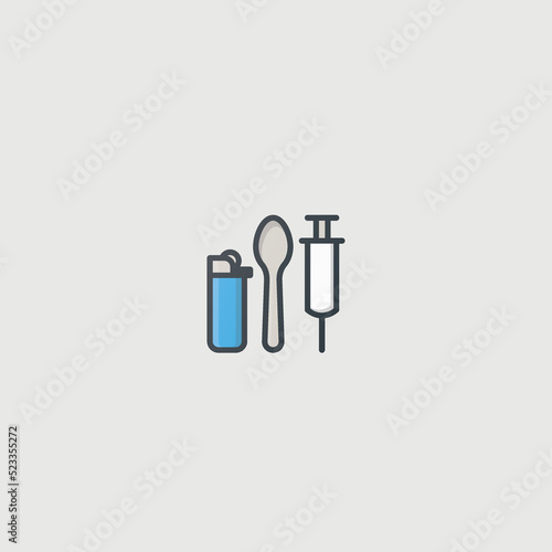 heroin drug icon