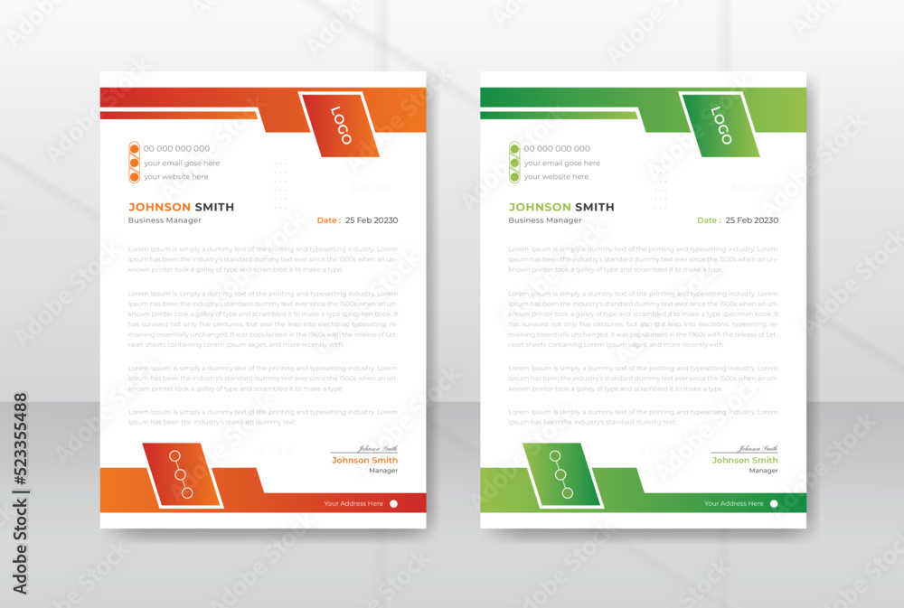 Creative business corporate letterhead design template