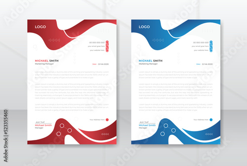 Creative Modern company business letterhead template design for your project