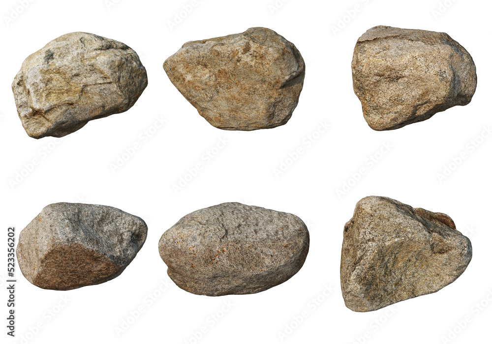 Fototapeta premium stone Different shapes on a transparent background