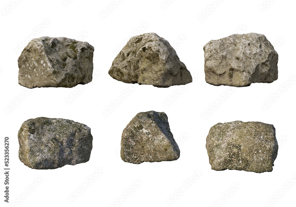 Fototapeta premium stone Different shapes on a transparent background