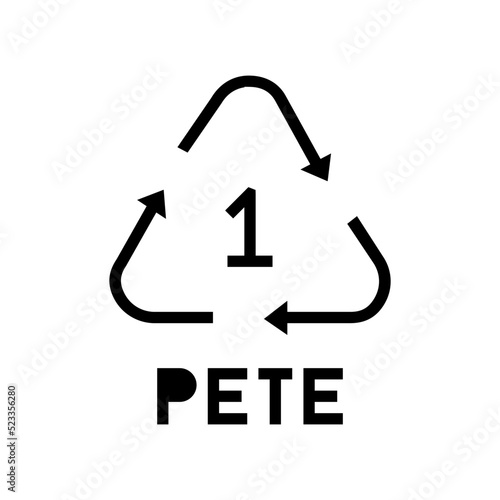 pete plastic product mark glyph icon vector. pete plastic product mark sign. isolated symbol illustration