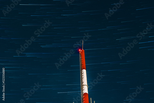 startrails over cell phone tower  photo