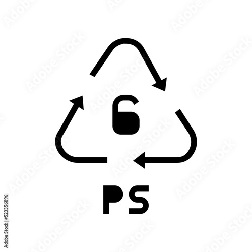 ps plastic product marker glyph icon vector. ps plastic product marker sign. isolated symbol illustration