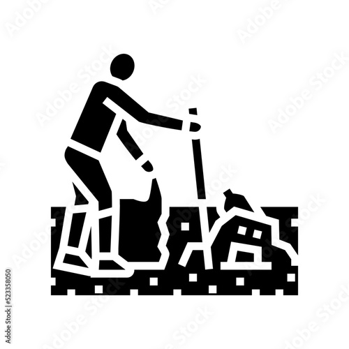 volunteer clean beach plastic glyph icon vector. volunteer clean beach plastic sign. isolated symbol illustration