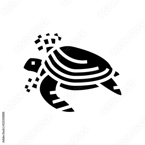 turtle in plastic net glyph icon vector. turtle in plastic net sign. isolated symbol illustration