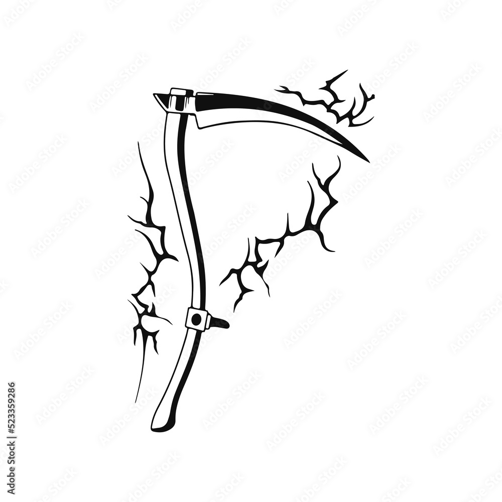 vector illustration of scythe weapon concept