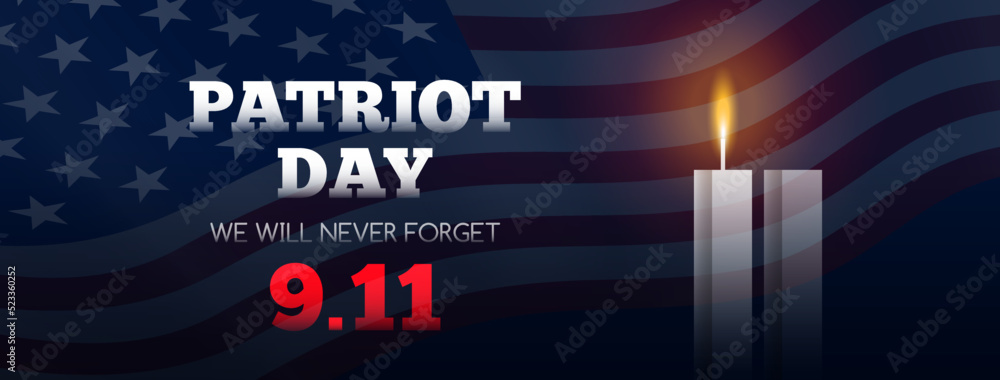 Patriot day banner design .USA 9 11 we will never forget September 11. vector illustration