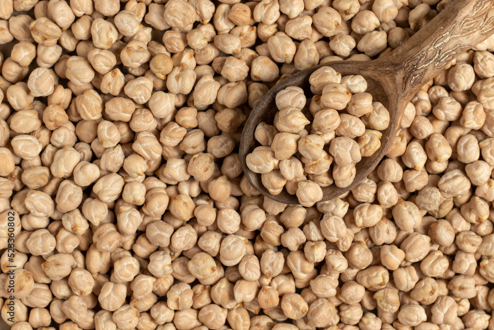 Organic chickpeas. Top view, close-up. Organic chickpeas. Top view, close-up.