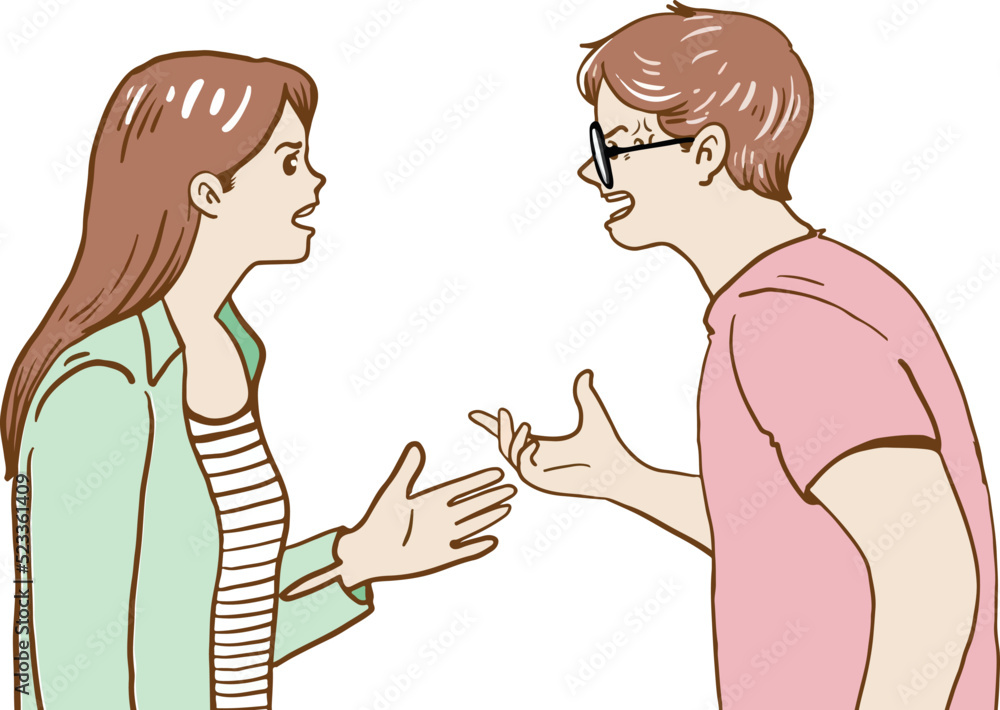cartoon male and female couples have problems not understanding each other cartoon male and female couples have problems not understanding each other