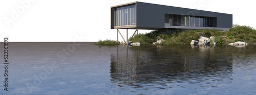  Waterfront house on transparent background © jomphon