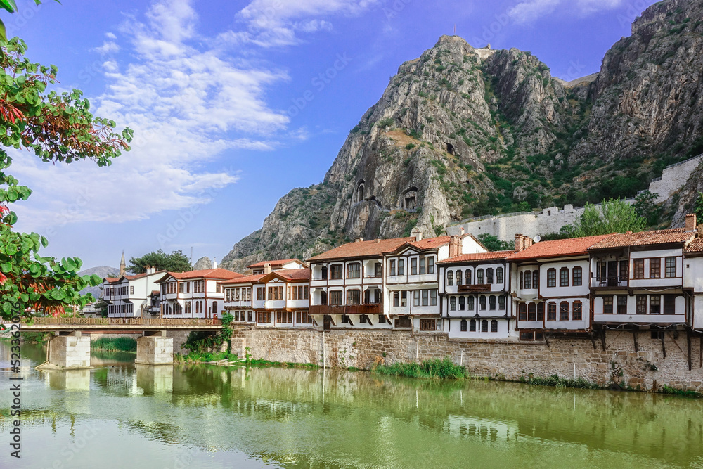 Fototapeta premium Historic mansions in Amasya, Turkey - Amasya is located in the north of Anatolia, in the inner part of the Middle Black Sea Region.
