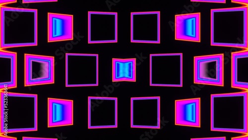 Squares colorful led neon party background