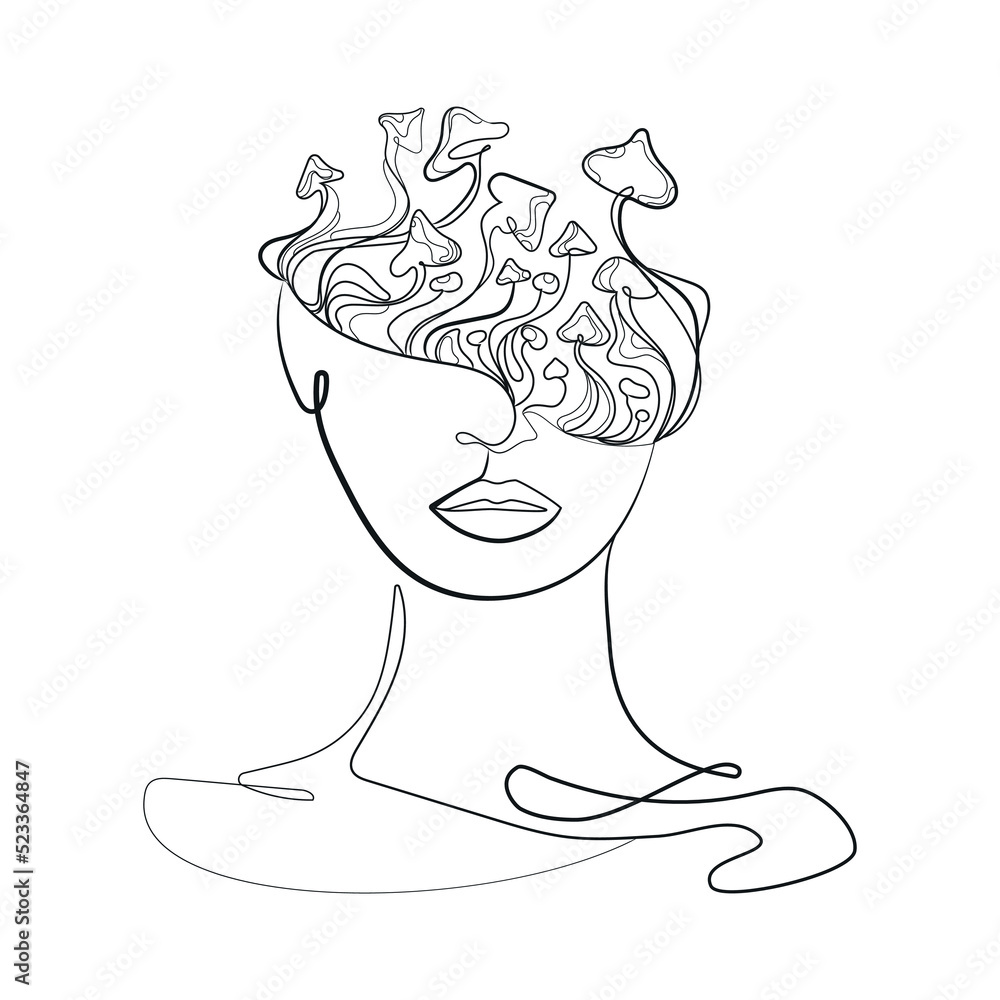 Sketch, Hand drawn, single line art women use for logo poster and  background 14441623 Vector Art at Vecteezy