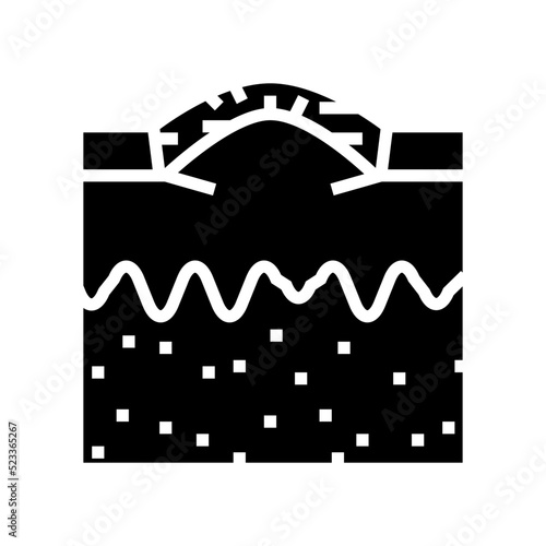 boxcar acne scar glyph icon vector. boxcar acne scar sign. isolated symbol illustration