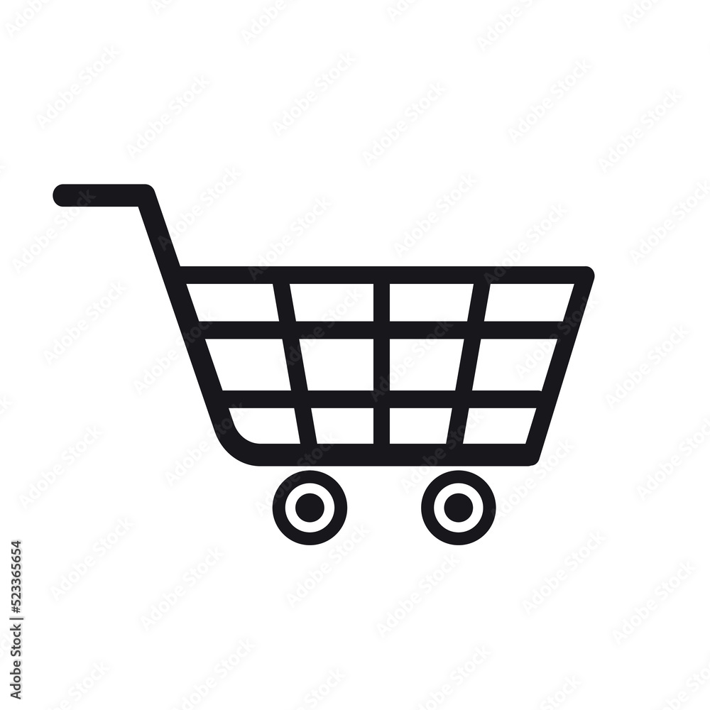 Shopping, cart vector icon. Simple element illustration from user interface concept. Financial concept vector illustration.
