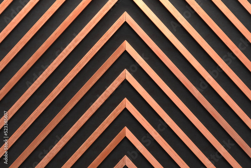 A wooden lamella wall in the color of natural wood with a pattern of wall panels in the background.