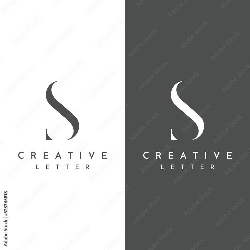 Logo design abstract template initial letter s element with geometry. Modern and minimalist artistic s symbol. - obrazy, fototapety, plakaty 
