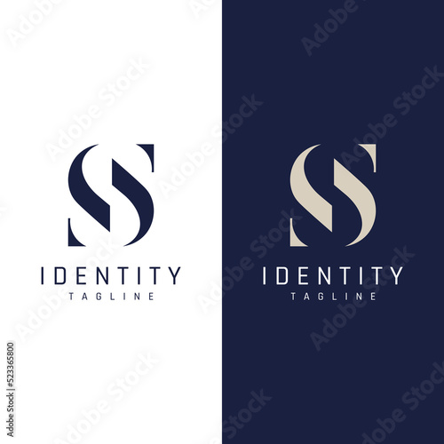 Logo design abstract template initial letter s element with geometry. Modern and minimalist artistic s symbol.