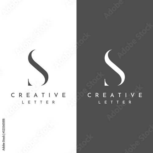 Logo design abstract template initial letter s element with geometry. Modern and minimalist artistic s symbol. photo