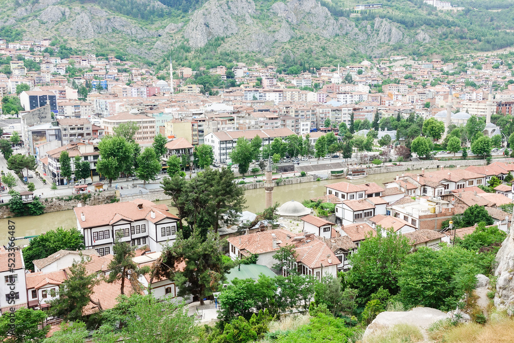 Historic mansions in Amasya, Turkey - Amasya is located in the north of Anatolia, in the inner part of the Middle Black Sea Region.