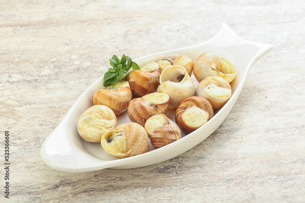 Delicous baked snail with butter - Escargot Delicous baked snail with butter - Escargot