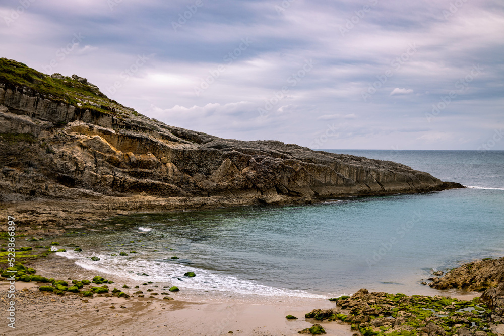 Beautiful beach on the Cantabrian Sea in the north of Spain.