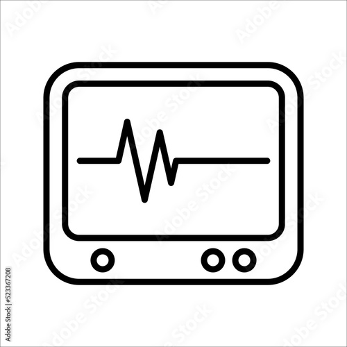 heartbeat icon. Vector illustration on white background. Heartbeat sign in flat design.