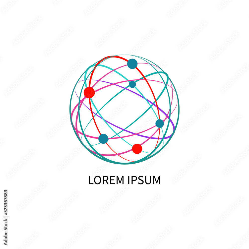 Networking logo, round abstract business icon Networking logo, round abstract business icon