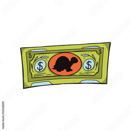 Turtle Buck, vector money illustration 