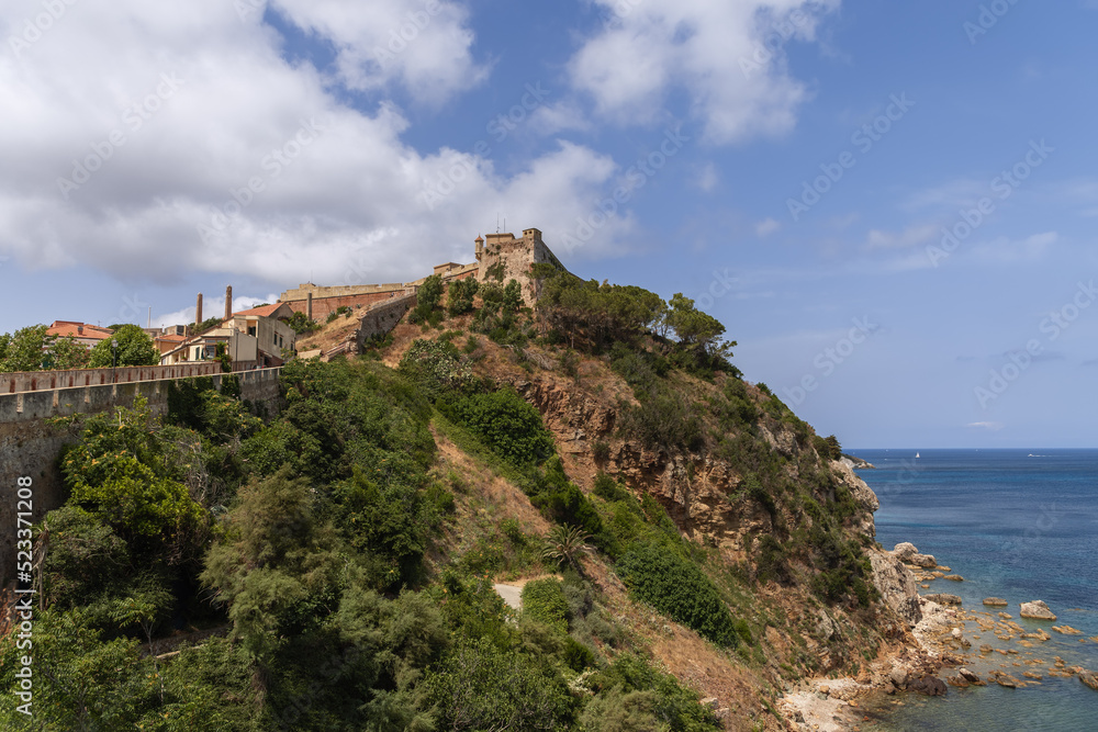Volterraio Castle is the most ancient fortification on all the Island of Elba. Province of Livorno, Italy