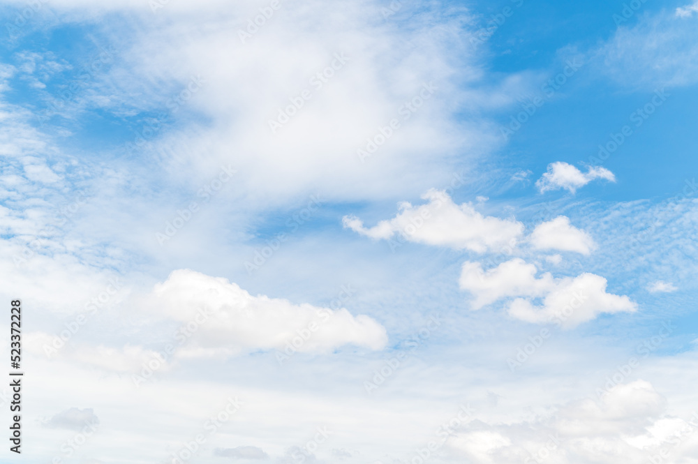 Beautiful white fluffy clouds in blue sky. Nature background from white clouds in sunny day Beautiful white fluffy clouds in blue sky. Nature background from white clouds in sunny day